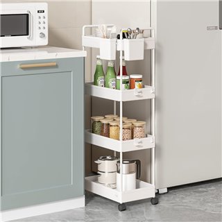 HOME USE τρόλει κουζίνας HUH-0163, 4 θέσεων, 40x21.5x91.5cm, λευκό