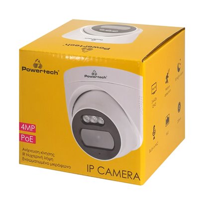 POWERTECH IP κάμερα PT-1237 με μικρόφωνο, 3.6mm, 4MP, PoE, IR 25m