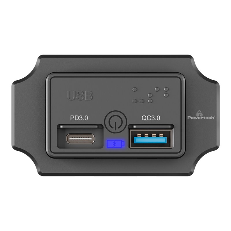 POWERTECH πρίζα USB για σκάφη & οχήματα PTL-009, USB & USB-C, 36W