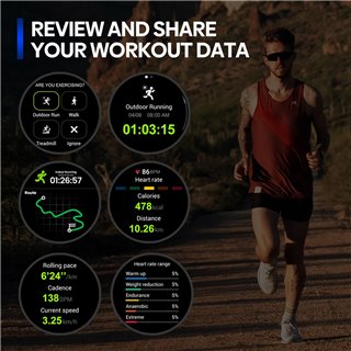 ZEBLAZE smartwatch Stratos 3 Pro, heart rate, 1.43" AMOLED, GPS, μαύρο