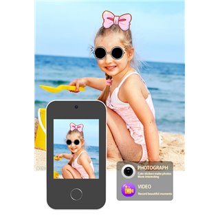 WOWKIDS παιδικό smartphone με κάμερα P1 Plus, 2.8" οθόνη αφής, μαύρο